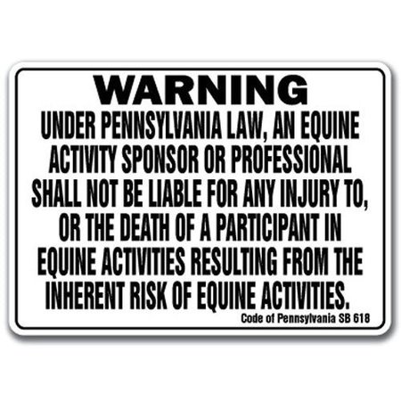 SIGNMISSION 14 in Height, 10 in Width, Plastic, 10" x 14", WS-Pennsylvania Equine WS-Pennsylvania Equine